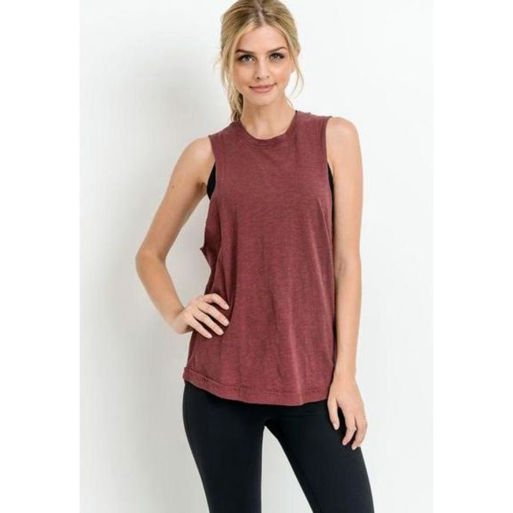 New Cutout Strap Ladder Back Muscle Tee - Picture 3 of 6